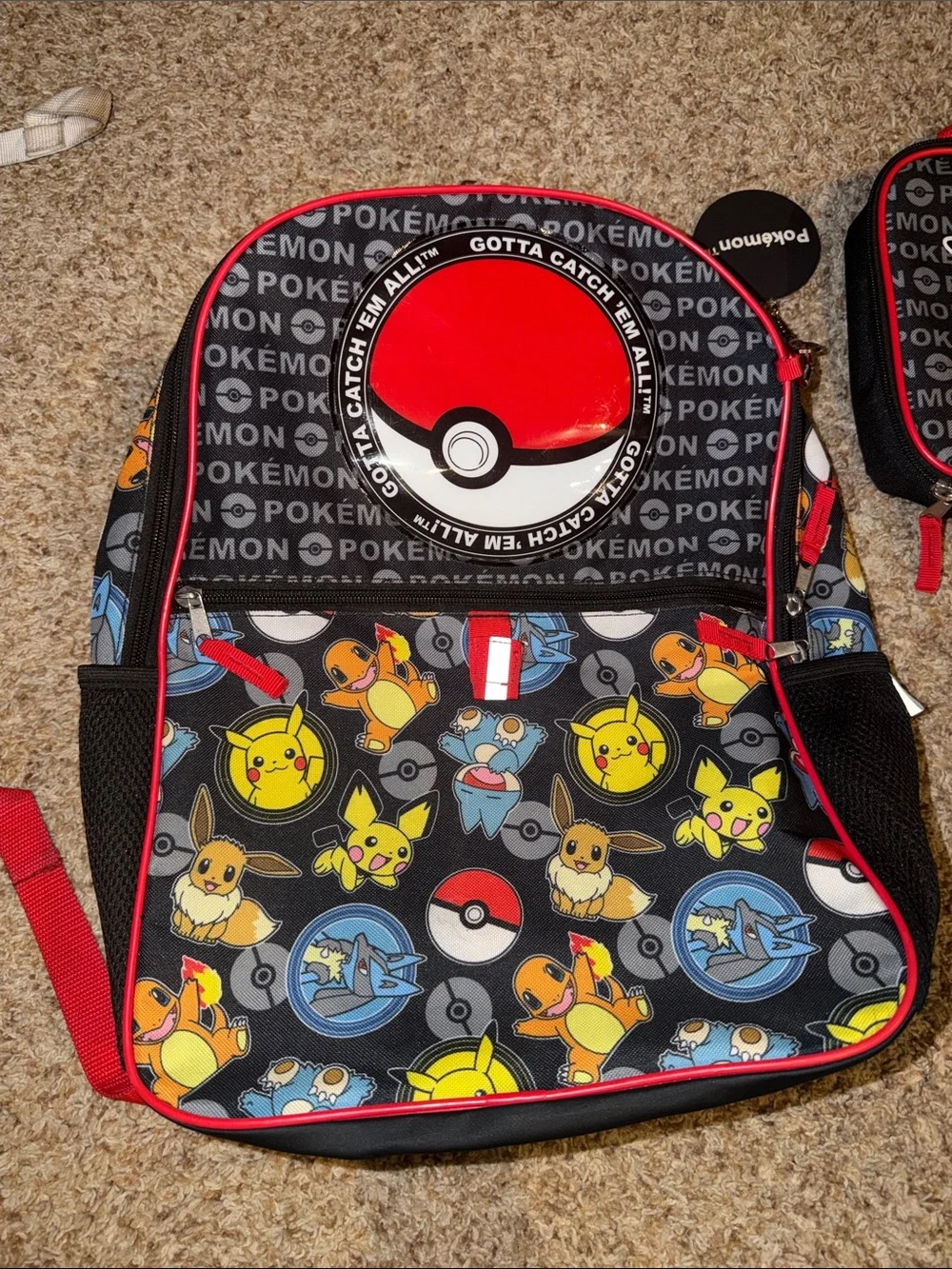 Bioworld Pokemon Backpack Featuring Pikachu Eevee Charmander Munchlax
